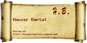 Hauzer Bartal névjegykártya
